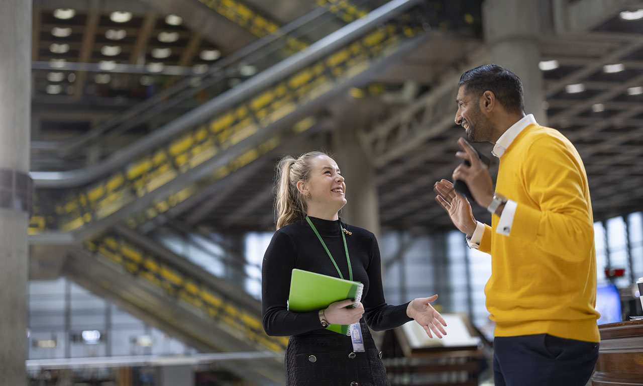 Lloyd's colleagues in the Underwriting Room in the Lloyd's building